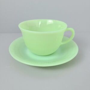 Anchor Hocking Fire King Jadeite Alice Cup Jane Ray Saucer